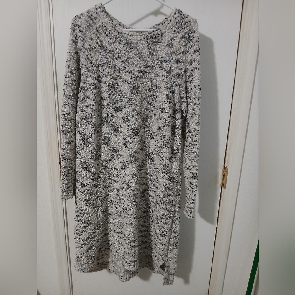 Maurices Textured Gray Long Sleeve Dress